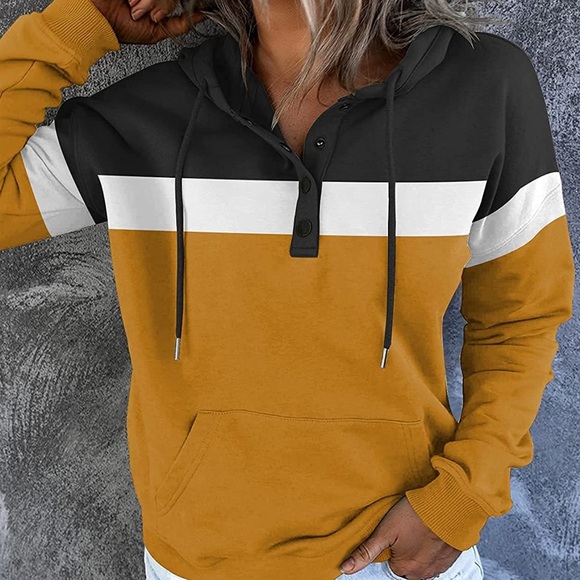 SAUKOLE Tops - 🌻 Women’s Casual Color Block Hoodie